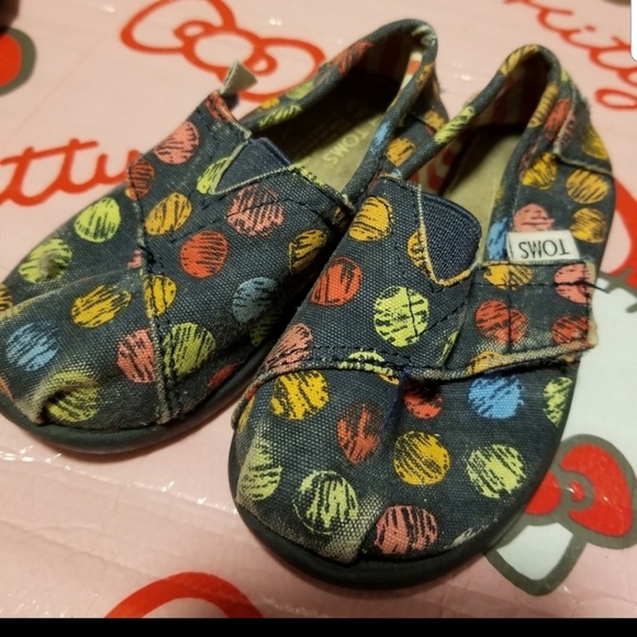 Toms Other - Toddler TOMS Navy colorful shoe Sz 5.5